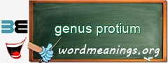 WordMeaning blackboard for genus protium